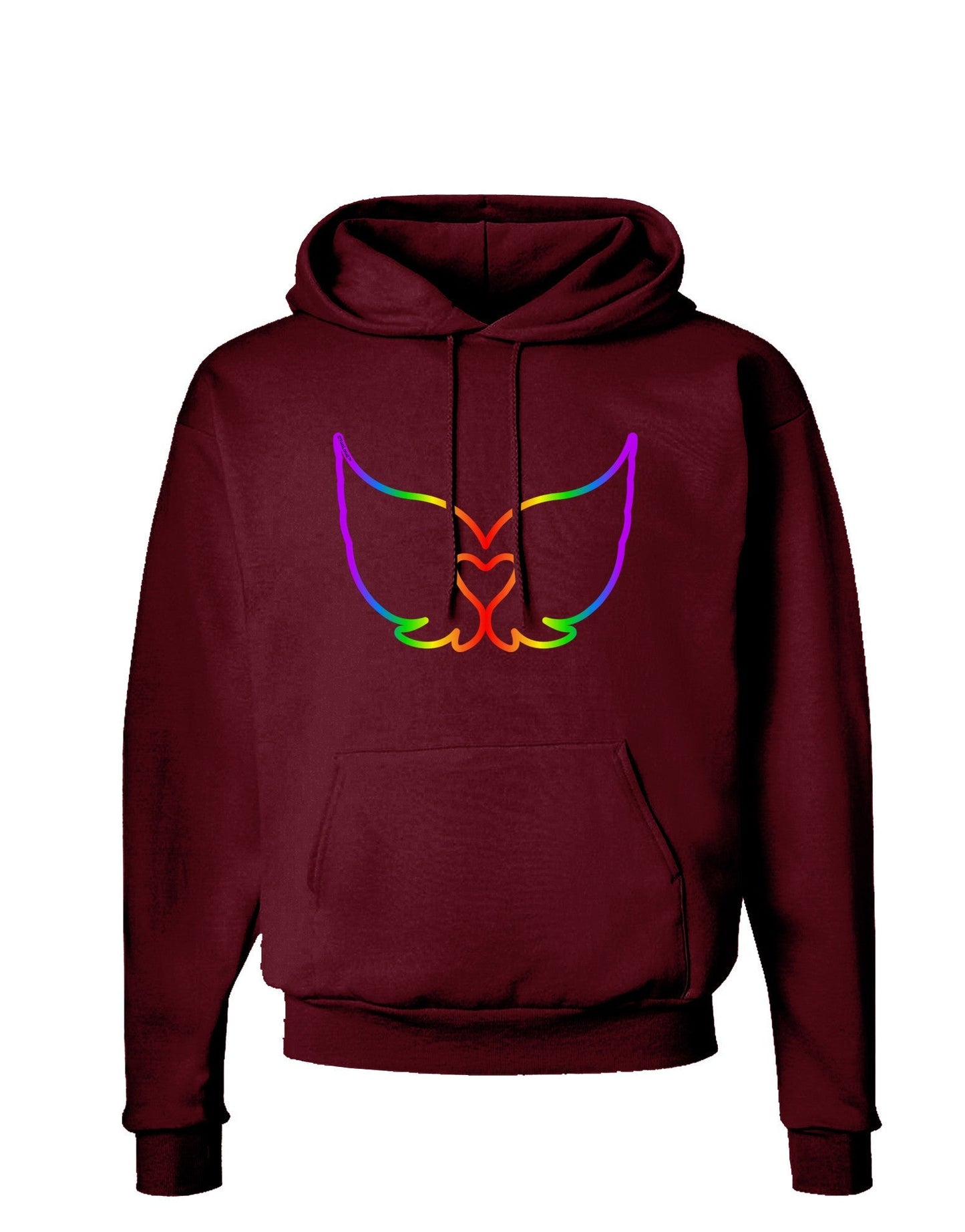 Cute Rainbow Angel Wings Heart Dark Hoodie Sweatshirt-Hoodie-TooLoud-Maroon-Small-Davson Sales