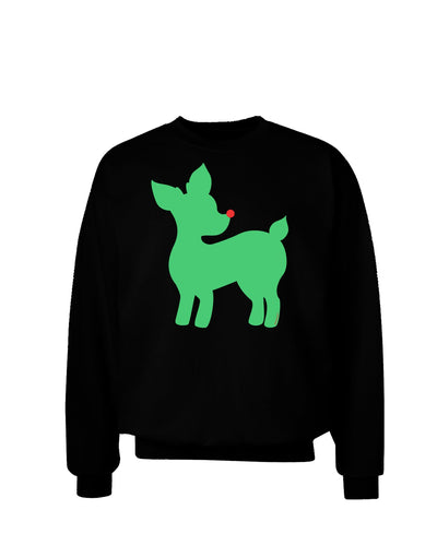 Cute Red and Green Rudolph - Christmas Adult Dark Sweatshirt by TooLoud-Sweatshirts-TooLoud-Black-Small-Davson Sales