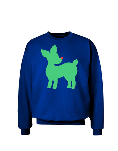 Cute Red and Green Rudolph - Christmas Adult Dark Sweatshirt by TooLoud-Sweatshirts-TooLoud-Deep-Royal-Blue-Small-Davson Sales