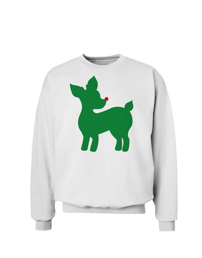 Cute Red and Green Rudolph - Christmas Sweatshirt by TooLoud-Sweatshirts-TooLoud-White-Small-Davson Sales