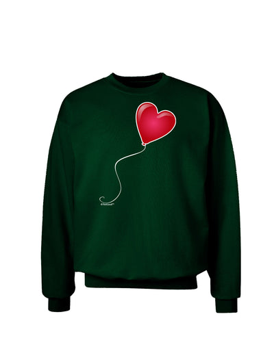 Cute Red Heart Balloon Adult Dark Sweatshirt-Sweatshirt-TooLoud-Deep-Forest-Green-Small-Davson Sales