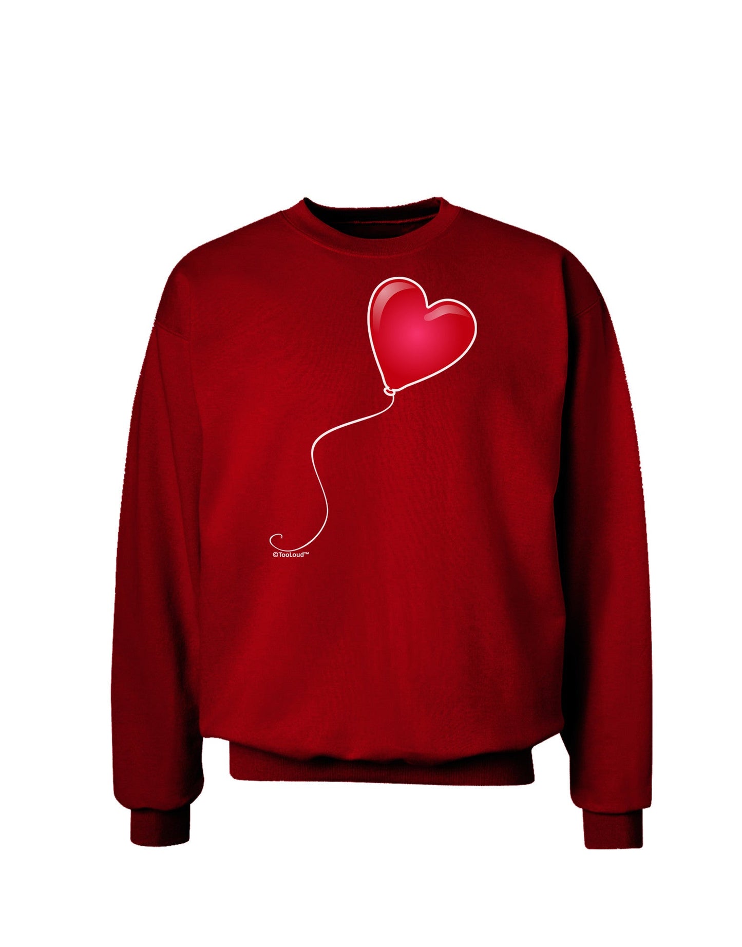 Cute Red Heart Balloon Adult Dark Sweatshirt-Sweatshirt-TooLoud-Deep-Red-Small-Davson Sales