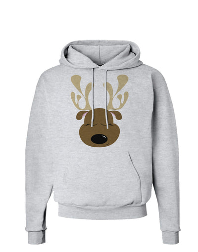 Cute Reindeer Face Christmas Hoodie Sweatshirt-Hoodie-TooLoud-AshGray-Small-Davson Sales