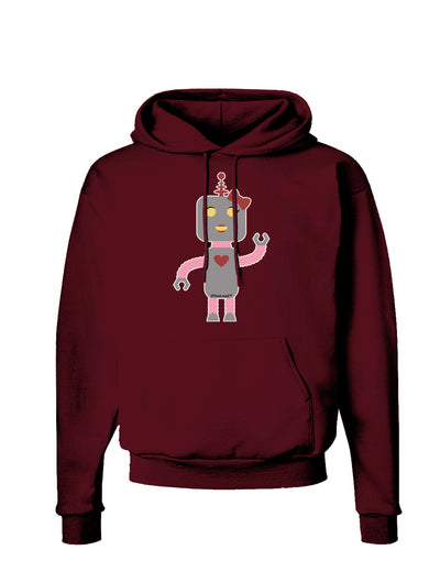 Cute Robot Female Dark Hoodie Sweatshirt-Hoodie-TooLoud-Maroon-Small-Davson Sales