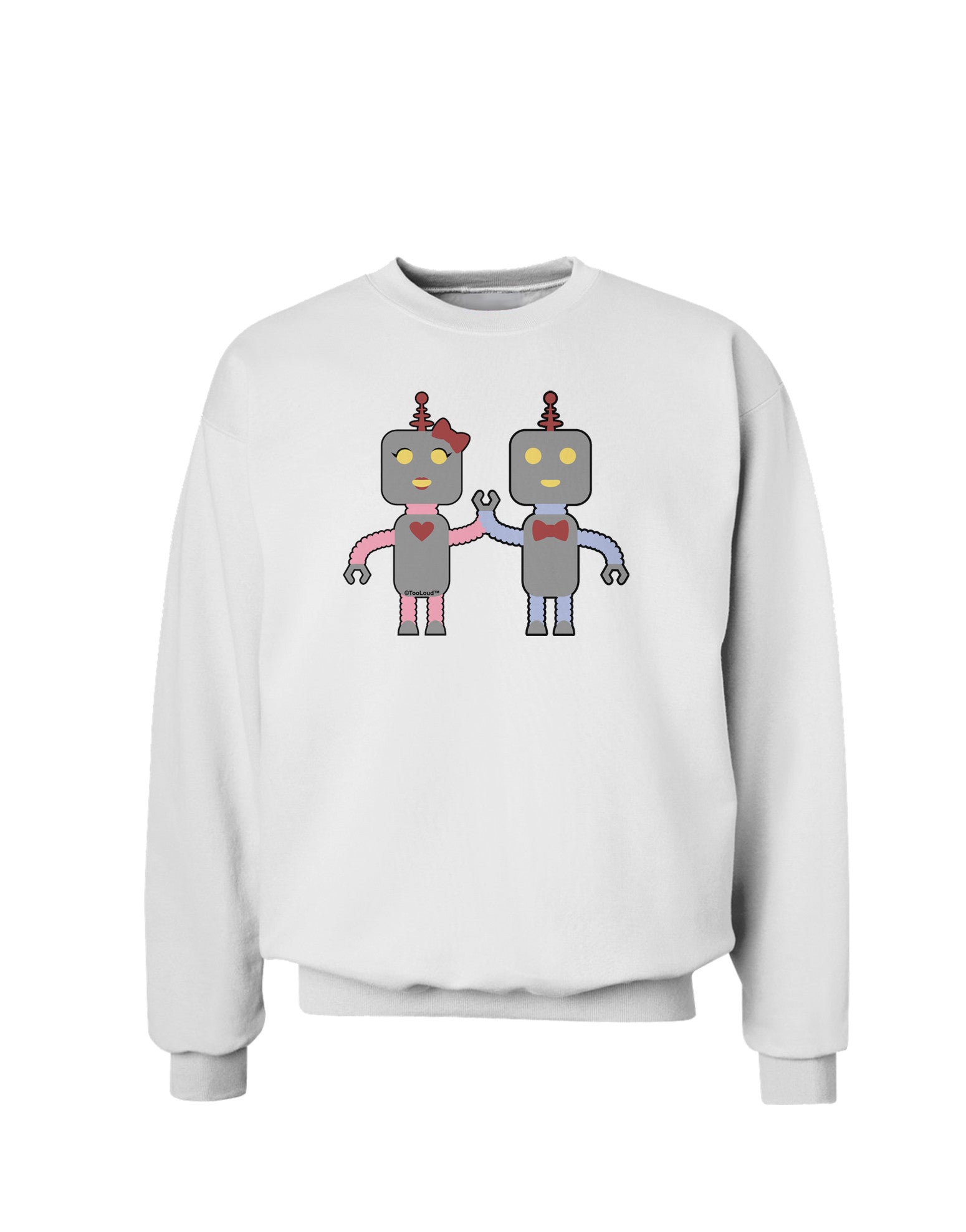 Cute Robot Love Sweatshirt-Sweatshirts-TooLoud-White-Small-Davson Sales