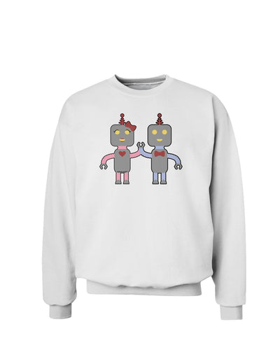 Cute Robot Love Sweatshirt-Sweatshirts-TooLoud-White-Small-Davson Sales