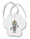 Cute Robot Male Paw Print Shaped Ornament by TooLoud-Ornament-TooLoud-White-Davson Sales