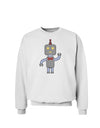 Cute Robot Male Sweatshirt-Sweatshirts-TooLoud-White-Small-Davson Sales