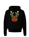 Cute Rudolph Reindeer Face Christmas Dark Hoodie Sweatshirt-Hoodie-TooLoud-Black-Small-Davson Sales