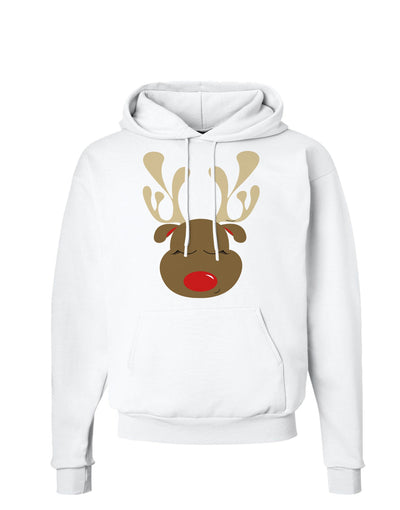 Cute Rudolph Reindeer Face Christmas Hoodie Sweatshirt-Hoodie-TooLoud-White-Small-Davson Sales