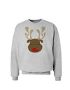 Cute Rudolph Reindeer Face Christmas Sweatshirt-Sweatshirts-TooLoud-AshGray-Small-Davson Sales