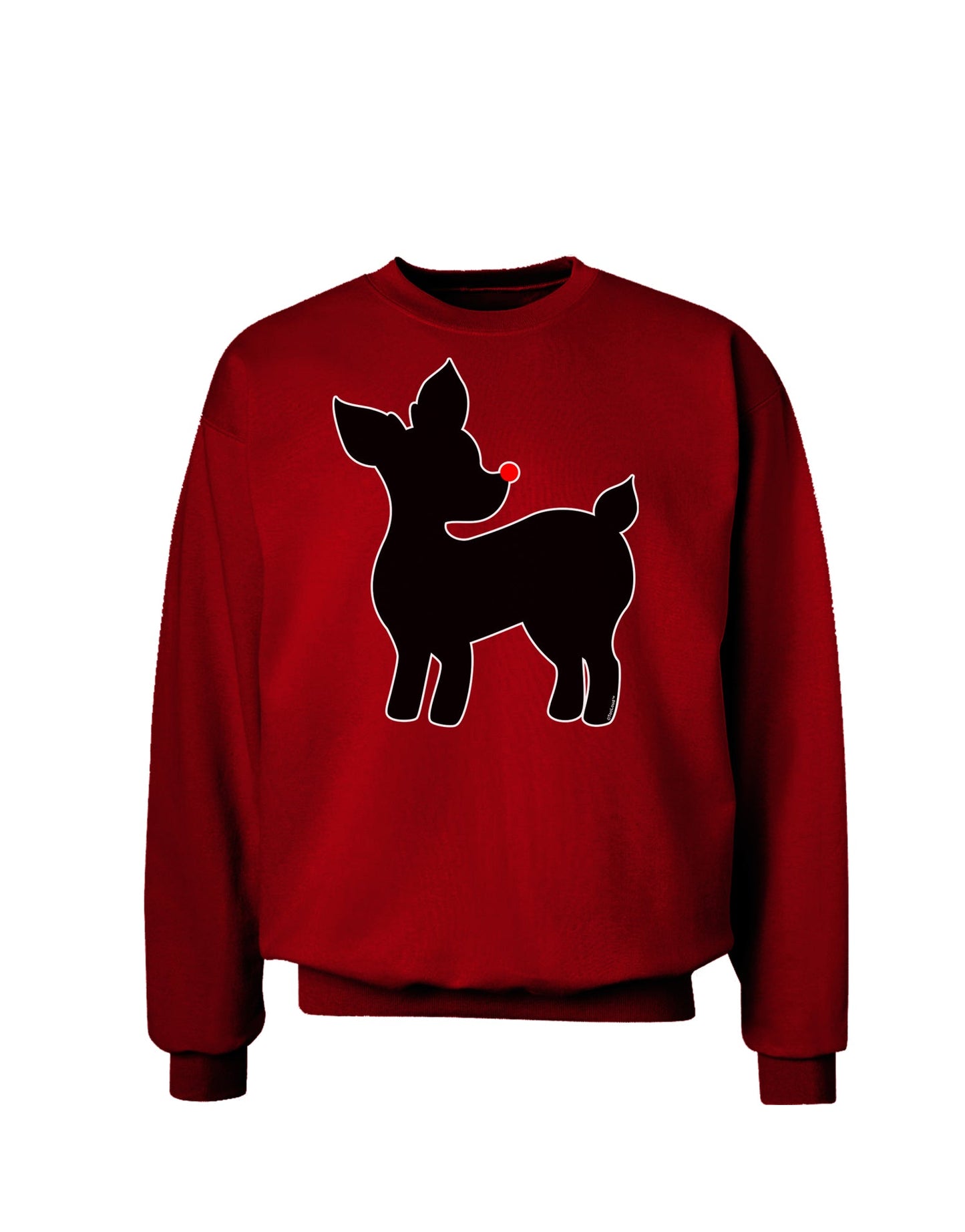 Cute Rudolph Silhouette - Christmas Adult Dark Sweatshirt by TooLoud-Sweatshirts-TooLoud-Deep-Red-Small-Davson Sales