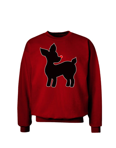 Cute Rudolph Silhouette - Christmas Adult Dark Sweatshirt by TooLoud-Sweatshirts-TooLoud-Deep-Red-Small-Davson Sales