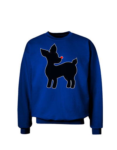 Cute Rudolph Silhouette - Christmas Adult Dark Sweatshirt by TooLoud-Sweatshirts-TooLoud-Deep-Royal-Blue-Small-Davson Sales