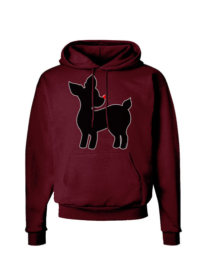 Cute Rudolph Silhouette - Christmas Dark Hoodie Sweatshirt by TooLoud-Hoodie-TooLoud-Maroon-Small-Davson Sales