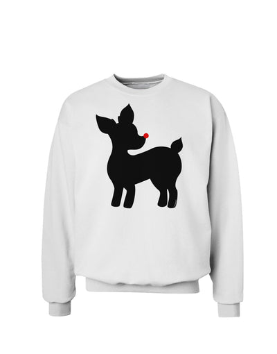 Cute Rudolph Silhouette - Christmas Sweatshirt by TooLoud-Sweatshirts-TooLoud-White-Small-Davson Sales