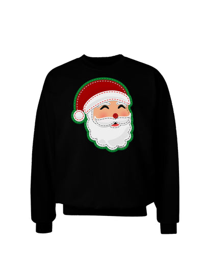 Cute Santa Claus Face Faux Applique Adult Dark Sweatshirt-Sweatshirts-TooLoud-Black-Small-Davson Sales