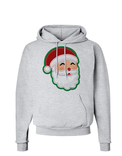 Cute Santa Claus Face Faux Applique Hoodie Sweatshirt-Hoodie-TooLoud-AshGray-Small-Davson Sales