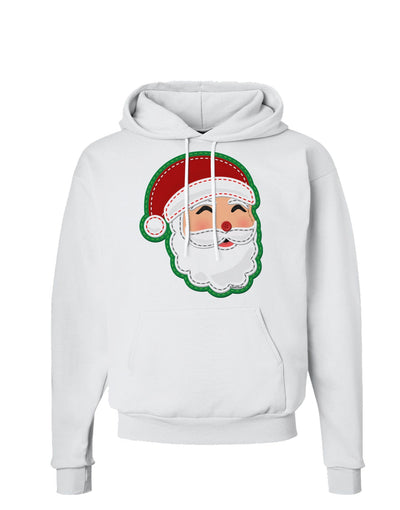 Cute Santa Claus Face Faux Applique Hoodie Sweatshirt-Hoodie-TooLoud-White-Small-Davson Sales