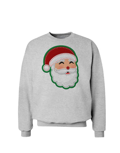 Cute Santa Claus Face Faux Applique Sweatshirt-Sweatshirts-TooLoud-AshGray-Small-Davson Sales