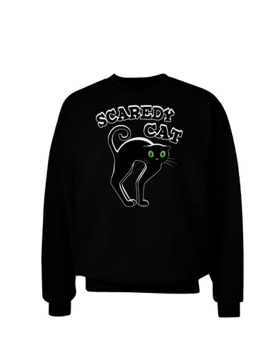 Cute Scaredy Cat Black Cat Halloween Adult Dark Sweatshirt-Sweatshirts-TooLoud-Black-Small-Davson Sales