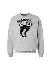 Cute Scaredy Cat Black Cat Halloween Sweatshirt-Sweatshirts-TooLoud-AshGray-Small-Davson Sales