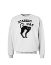 Cute Scaredy Cat Black Cat Halloween Sweatshirt-Sweatshirts-TooLoud-White-Small-Davson Sales