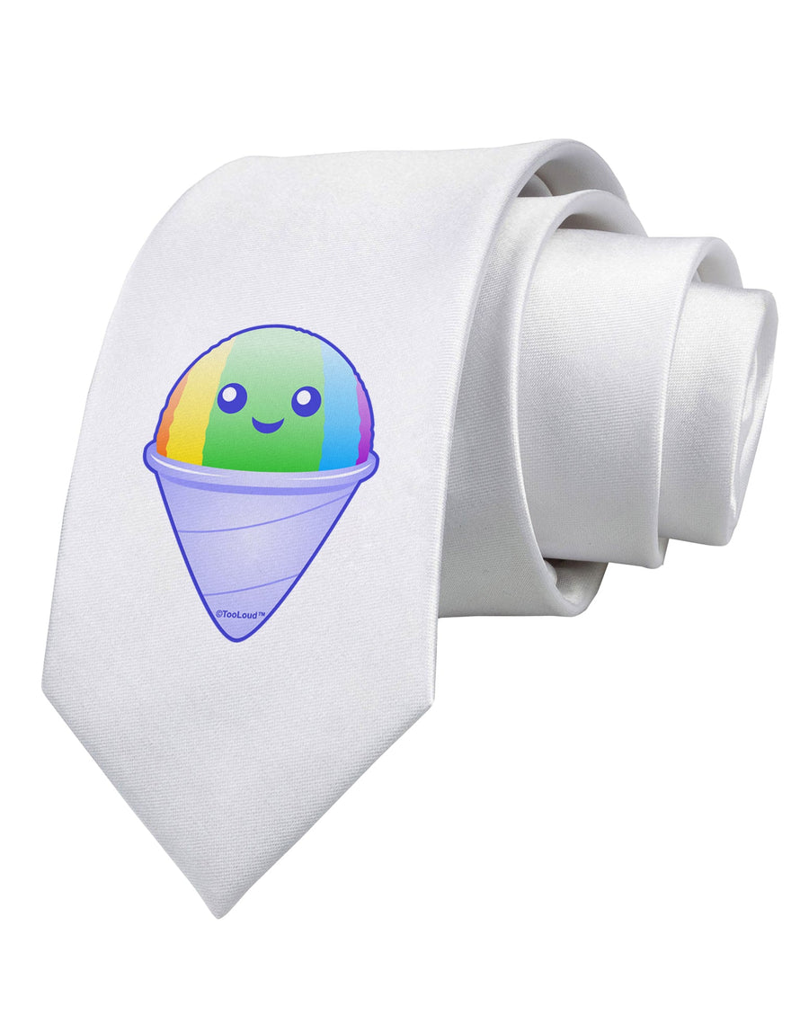 Cute Shaved Ice Printed White Necktie by TooLoud