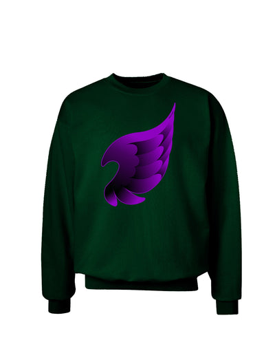 Cute Single Dark Angel Wing Black and Purple Adult Dark Sweatshirt-Sweatshirts-TooLoud-Deep-Forest-Green-Small-Davson Sales