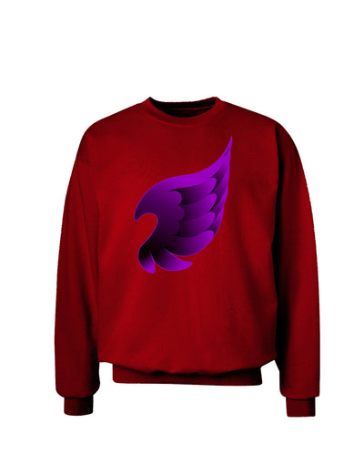 Cute Single Dark Angel Wing Black and Purple Adult Dark Sweatshirt-Sweatshirts-TooLoud-Deep-Red-Small-Davson Sales