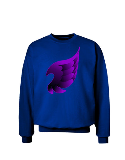 Cute Single Dark Angel Wing Black and Purple Adult Dark Sweatshirt-Sweatshirts-TooLoud-Deep-Royal-Blue-Small-Davson Sales