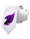 Cute Single Dark Angel Wing Black and Purple Printed White Necktie