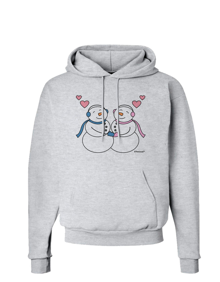 Cute Snowman and Snowwoman Couple Hoodie Sweatshirt by TooLoud-Hoodie-TooLoud-White-Small-Davson Sales