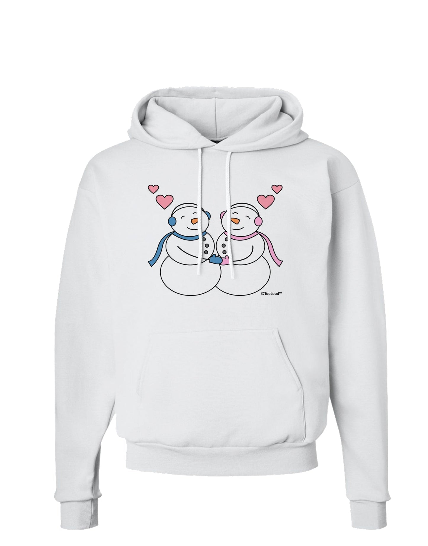 Cute Snowman and Snowwoman Couple Hoodie Sweatshirt by TooLoud-Hoodie-TooLoud-White-Small-Davson Sales