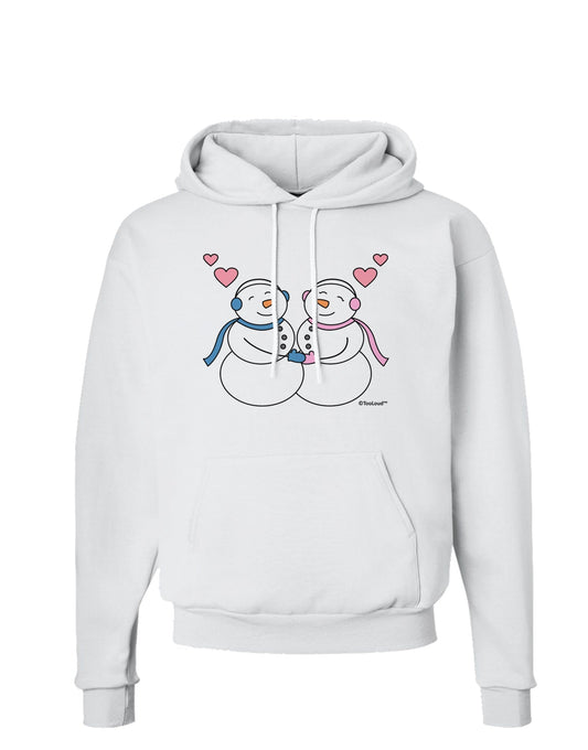 Cute Snowman and Snowwoman Couple Hoodie Sweatshirt by TooLoud-Hoodie-TooLoud-White-Small-Davson Sales