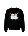 Cute Snowman Couple Adult Dark Sweatshirt by TooLoud-Sweatshirts-TooLoud-Black-Small-Davson Sales