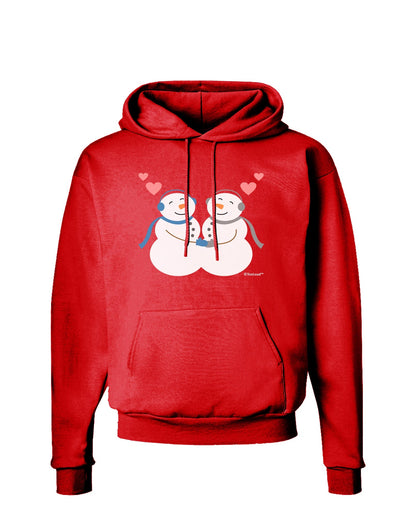 Cute Snowman Couple Dark Hoodie Sweatshirt by TooLoud-Hoodie-TooLoud-Red-Small-Davson Sales