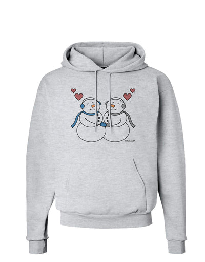 Cute Snowman Couple Hoodie Sweatshirt by TooLoud-Hoodie-TooLoud-AshGray-Small-Davson Sales