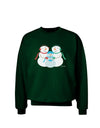 Cute Snowman Family with Boy Adult Dark Sweatshirt by TooLoud-Sweatshirts-TooLoud-Deep-Forest-Green-Small-Davson Sales