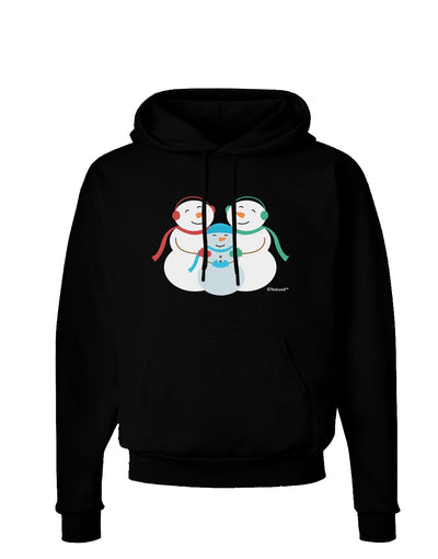 Cute Snowman Family with Boy Dark Hoodie Sweatshirt by TooLoud-Hoodie-TooLoud-Black-Small-Davson Sales