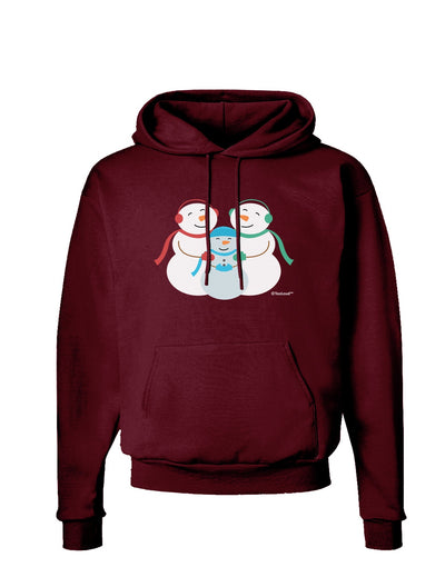 Cute Snowman Family with Boy Dark Hoodie Sweatshirt by TooLoud-Hoodie-TooLoud-Maroon-Small-Davson Sales