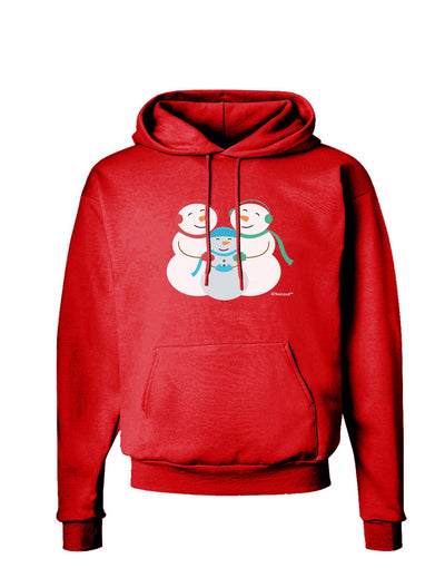 Cute Snowman Family with Boy Dark Hoodie Sweatshirt by TooLoud-Hoodie-TooLoud-Red-Small-Davson Sales