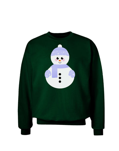 Cute Snowman With Hat and Scarf Christmas Adult Dark Sweatshirt-Sweatshirts-TooLoud-Deep-Forest-Green-Small-Davson Sales