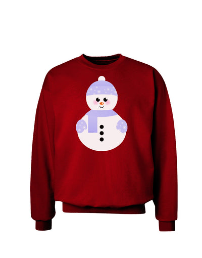 Cute Snowman With Hat and Scarf Christmas Adult Dark Sweatshirt-Sweatshirts-TooLoud-Deep-Red-Small-Davson Sales