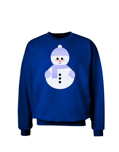 Cute Snowman With Hat and Scarf Christmas Adult Dark Sweatshirt-Sweatshirts-TooLoud-Deep-Royal-Blue-Small-Davson Sales