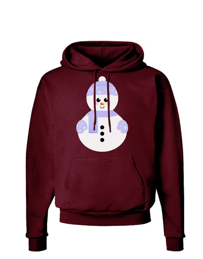 Cute Snowman With Hat and Scarf Christmas Dark Hoodie Sweatshirt-Hoodie-TooLoud-Maroon-Small-Davson Sales