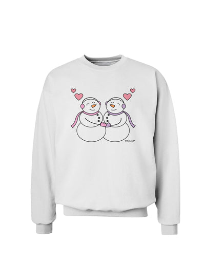 Cute Snowwoman Couple Sweatshirt by TooLoud-Sweatshirts-TooLoud-White-Small-Davson Sales