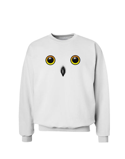 Cute Snowy Owl Face Sweatshirt-Sweatshirts-TooLoud-White-Small-Davson Sales