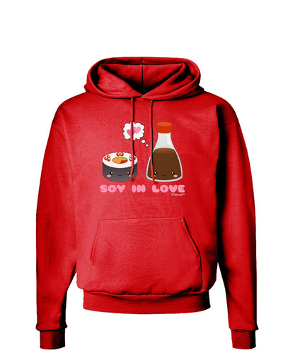 Cute Sushi and Soy Sauce - Soy In Love Dark Hoodie Sweatshirt by TooLoud-Hoodie-TooLoud-Red-Small-Davson Sales