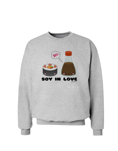 Cute Sushi and Soy Sauce - Soy In Love Sweatshirt by TooLoud-Sweatshirts-TooLoud-AshGray-Small-Davson Sales